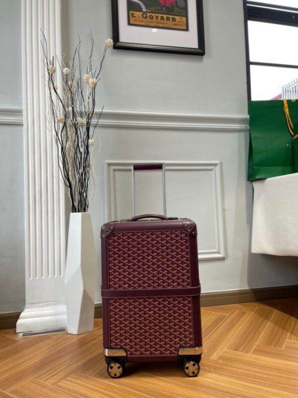 Replica Goyard Bourget Travel Suitcase Bordeaux - high-quality designer bag clone