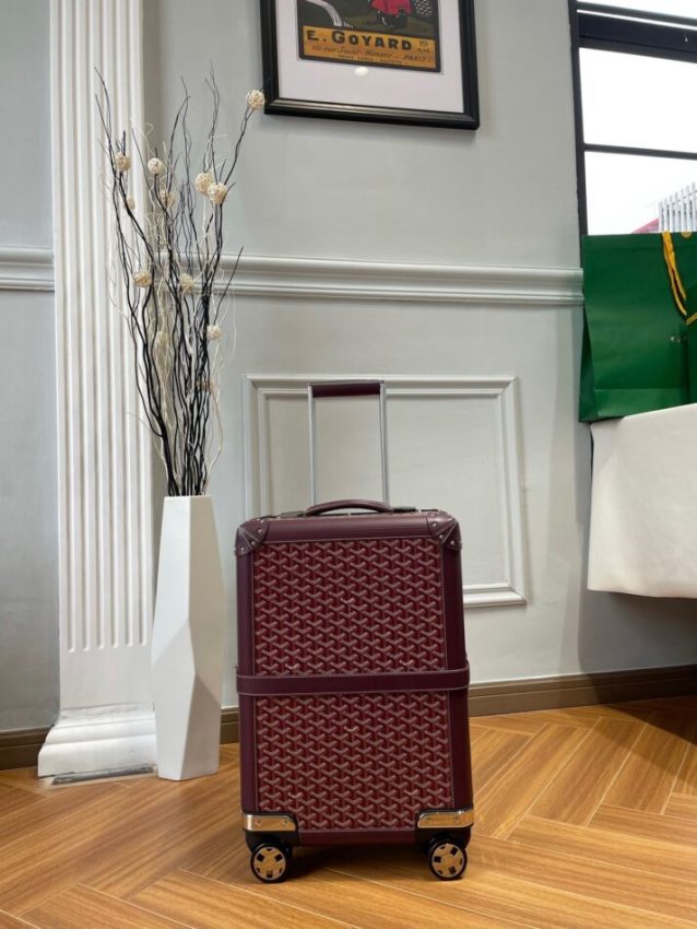 Replica Goyard Bourget Travel Suitcase Bordeaux - high-quality designer bag clone