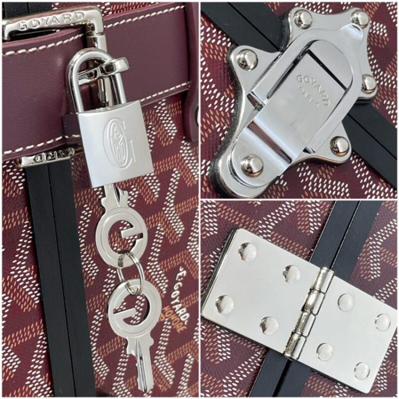 Replica Goyard Bourget Travel Suitcase Bordeaux - authentic-look luxury purse replica