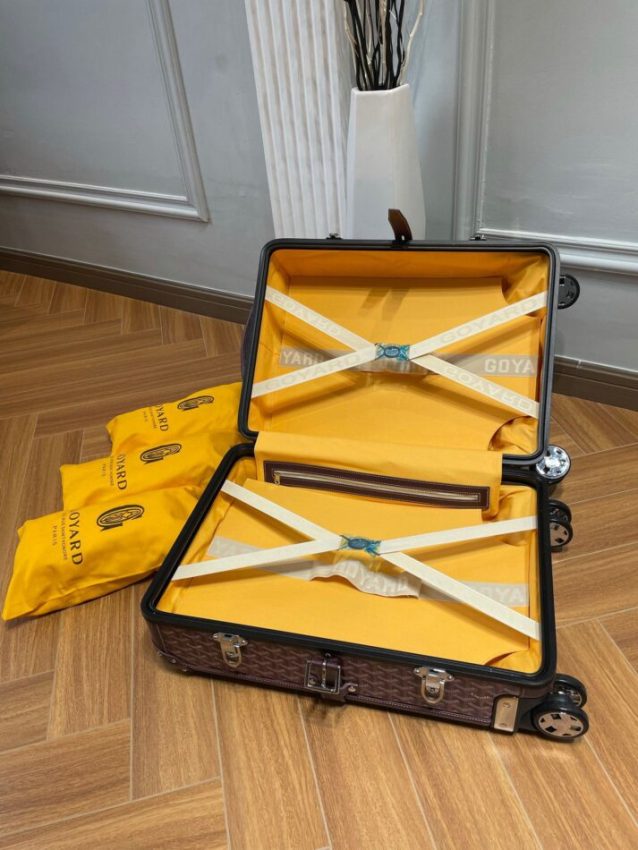 Replica Goyard Bourget Travel Suitcase Bordeaux - near-authentic luxury replica handbag