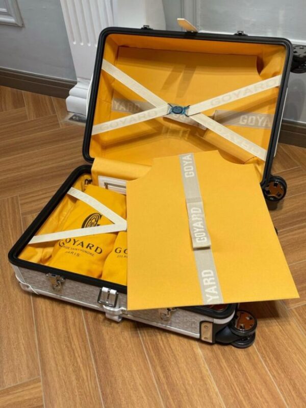 Replica Goyard Bourget Travel Suitcase White - near-authentic luxury replica handbag