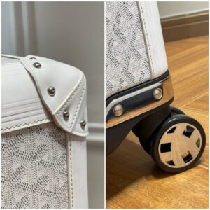 Replica Goyard Bourget Travel Suitcase White - high-end fake designer purse