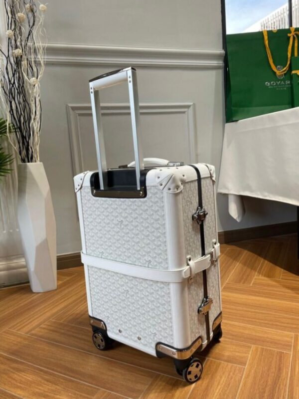 Replica Goyard Bourget Travel Suitcase White - authentic-look luxury purse replica