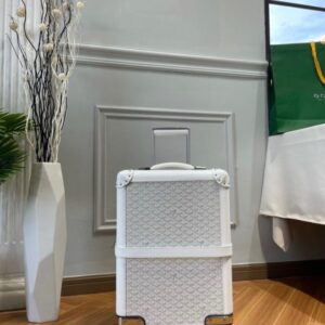 Replica Goyard Bourget Travel Suitcase White - elite superclone designer purse
