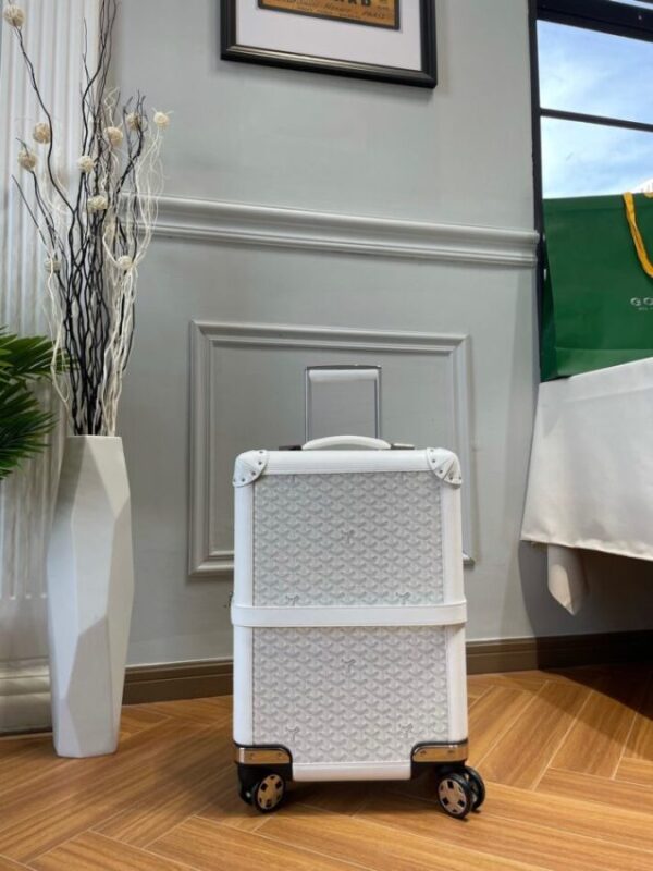 Replica Goyard Bourget Travel Suitcase White - elite superclone designer purse