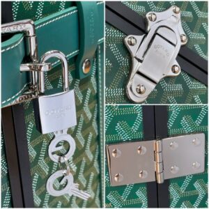 Replica Goyard Bourget Travel Suitcase Green - top-rated replica designer bag