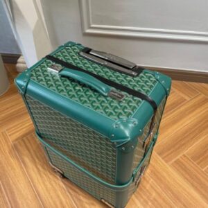 Replica Goyard Bourget Travel Suitcase Green - best quality luxury bag dupe
