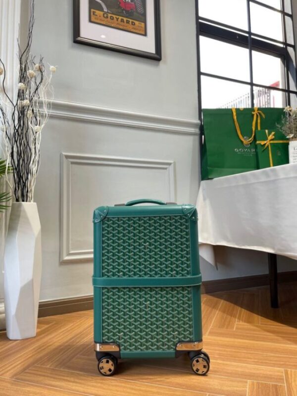 Replica Goyard Bourget Travel Suitcase Green - best quality luxury bag dupe