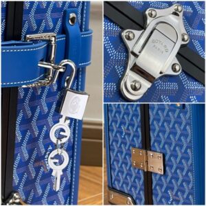 Replica Goyard Bourget Travel Suitcase Blue - premium 1:1 fake handbag model