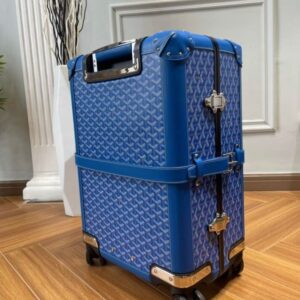 Replica Goyard Bourget Travel Suitcase Blue - premium-grade designer purse dupe