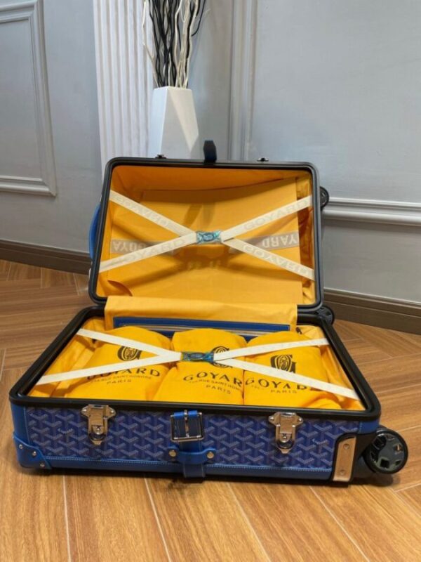 Replica Goyard Bourget Travel Suitcase Blue - top-tier luxury replica shoulder bag
