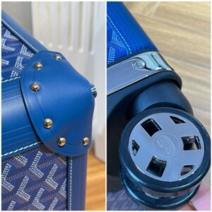 Replica Goyard Bourget Travel Suitcase Blue - authentic-look luxury purse replica