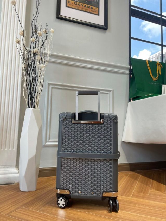 Replica Goyard Bourget Travel Suitcase Grey - 1:1 designer replica handbag