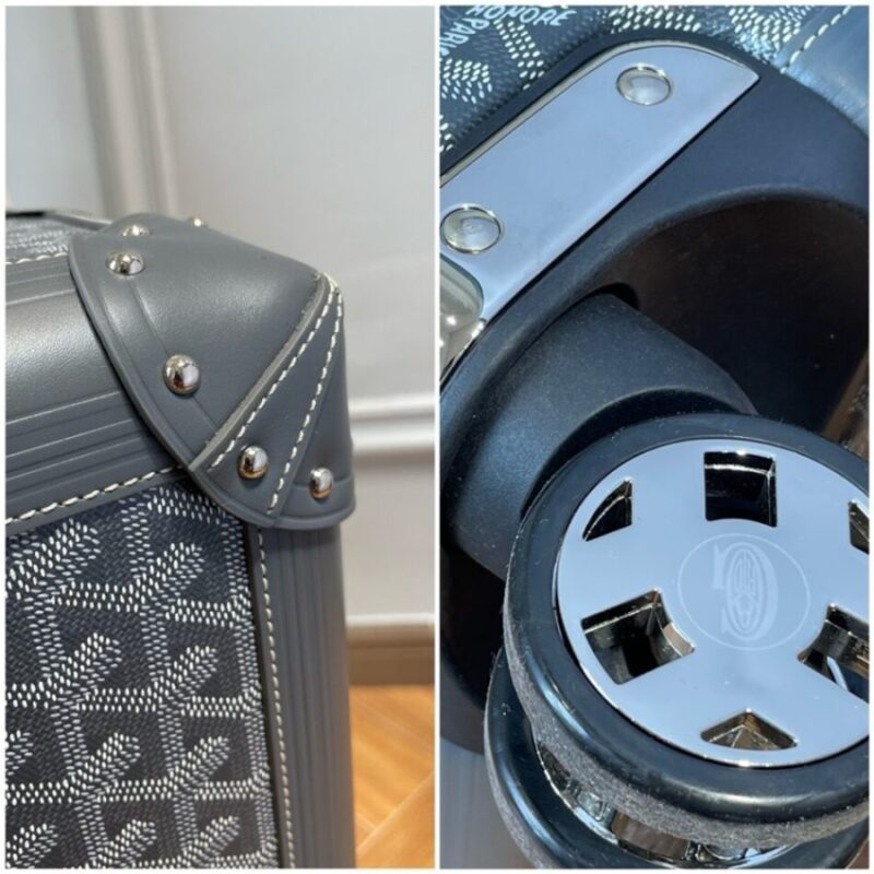 Replica Goyard Bourget Travel Suitcase Grey - high-quality designer bag clone
