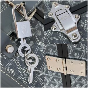 Replica Goyard Bourget Travel Suitcase Grey - high-accuracy replica luxury purse