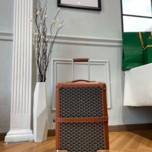 Replica Goyard Bourget Travel Suitcase Brown - 1:1 designer replica handbag