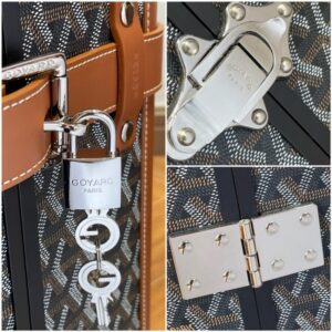 Replica Goyard Bourget Travel Suitcase Brown - near-authentic luxury replica handbag