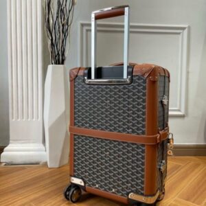Replica Goyard Bourget Travel Suitcase Brown - premium 1:1 fake handbag model