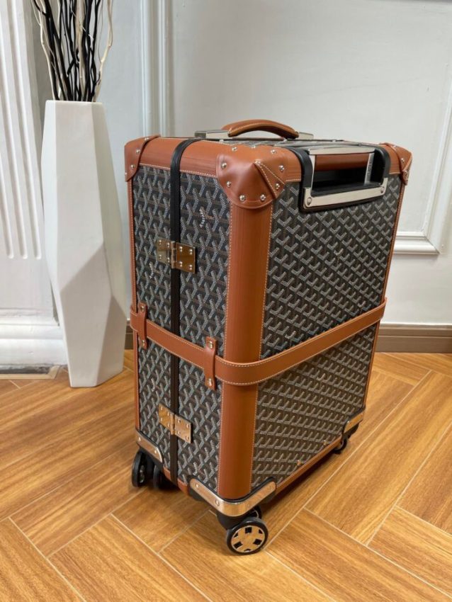Replica Goyard Bourget Travel Suitcase Brown - top-tier luxury replica shoulder bag