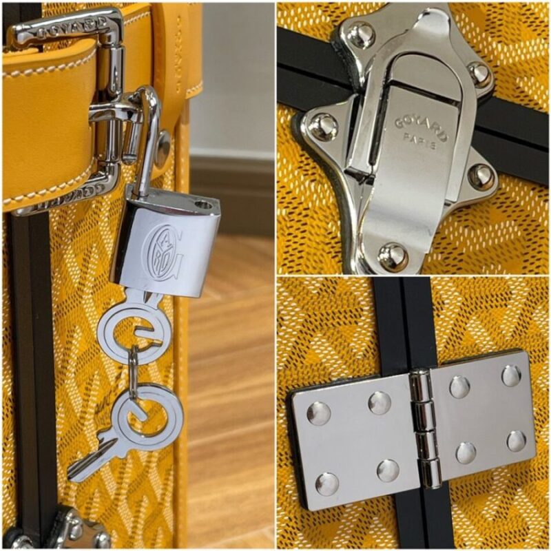 Replica Goyard Bourget Travel Suitcase Yellow - 1:1 designer replica handbag