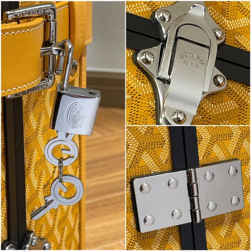 Replica Goyard Bourget Travel Suitcase Yellow - 1:1 designer replica handbag