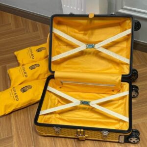 Replica Goyard Bourget Travel Suitcase Yellow - elite superclone designer purse