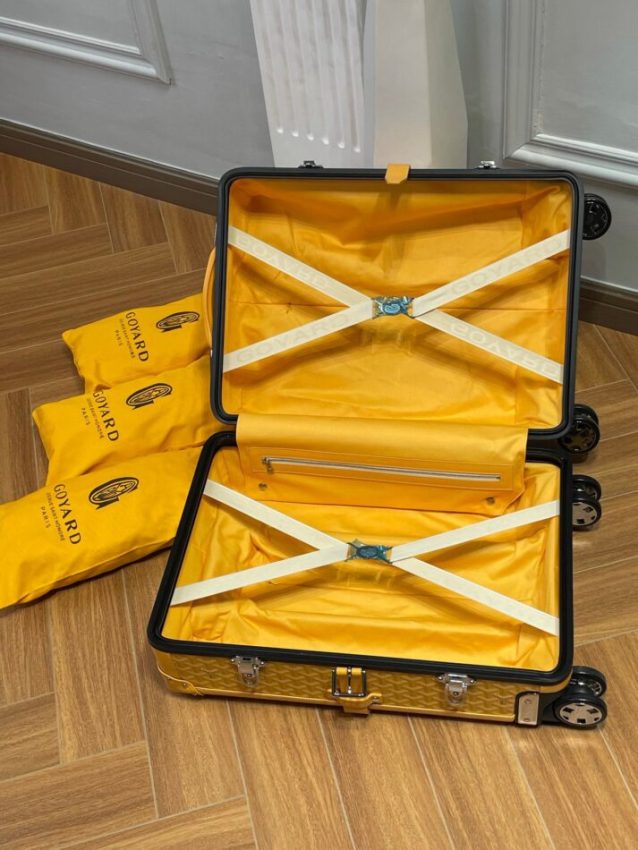 Replica Goyard Bourget Travel Suitcase Yellow - elite superclone designer purse