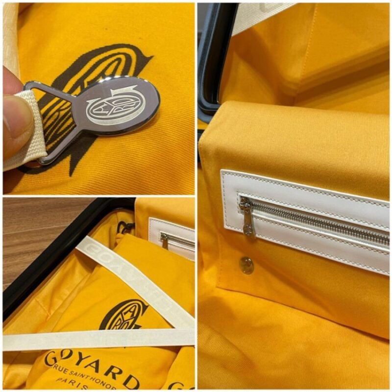 Replica Goyard Bourget Travel Suitcase Yellow - near-authentic luxury replica handbag