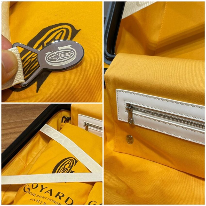 Replica Goyard Bourget Travel Suitcase Yellow - near-authentic luxury replica handbag
