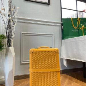 Replica Goyard Bourget Travel Suitcase Yellow - top-rated replica designer bag