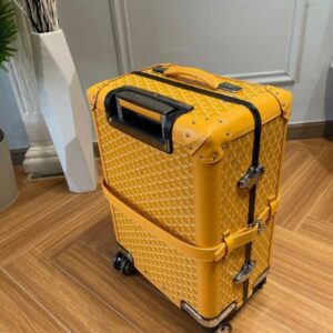 Replica Goyard Bourget Travel Suitcase Yellow - 1:1 designer replica handbag