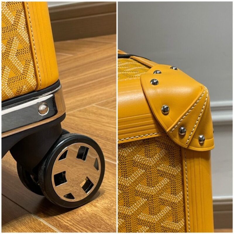 Replica Goyard Bourget Travel Suitcase Yellow - high-end fake designer purse