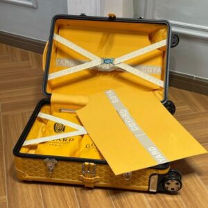 Replica Goyard Bourget Travel Suitcase Yellow - premium-grade designer purse dupe