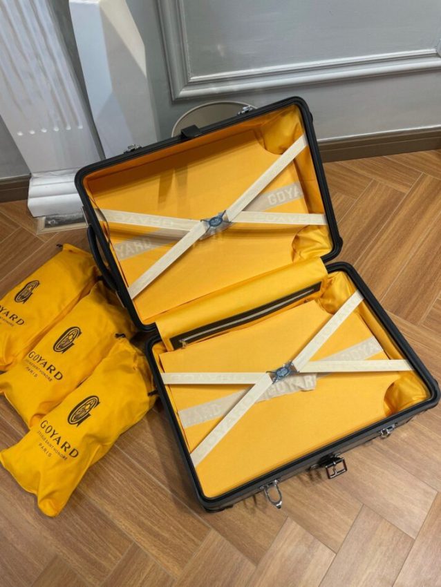 Replica Goyard Bourget Travel Suitcase Black - top-rated replica designer bag