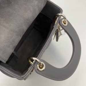 Replica Lady Dior Mini Satin Grey - top-tier luxury replica shoulder bag