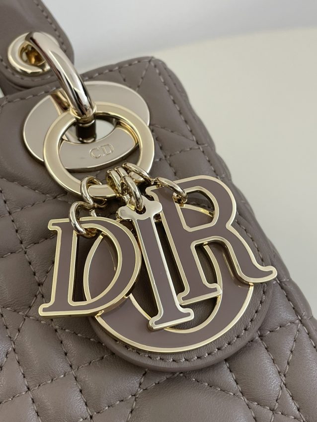 Replica Lady Dior Mini Dark Beige - realistic designer-inspired fake bag