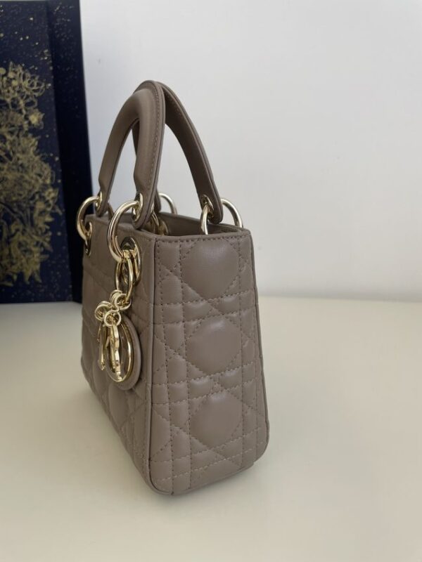 Replica Lady Dior Mini Dark Beige - ultra-realistic fake designer tote