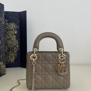 Replica Lady Dior Mini Dark Beige - 1:1 designer replica handbag