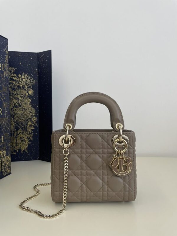 Replica Lady Dior Mini Dark Beige - 1:1 designer replica handbag