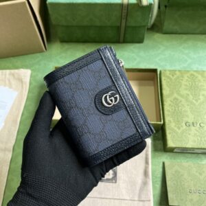 Replica Gucci Ophidia Compact Wallet Black - high-end fake designer purse