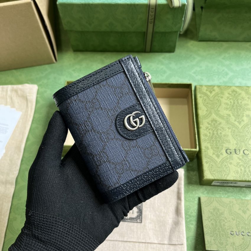 Replica Gucci Ophidia Compact Wallet Black - high-end fake designer purse