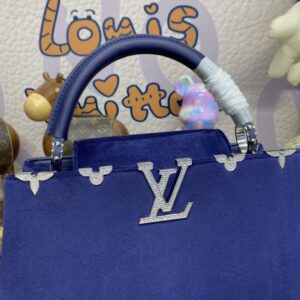 Replica Loius Vuitton Capucines Blue Velvet - best-selling designer handbag dupe