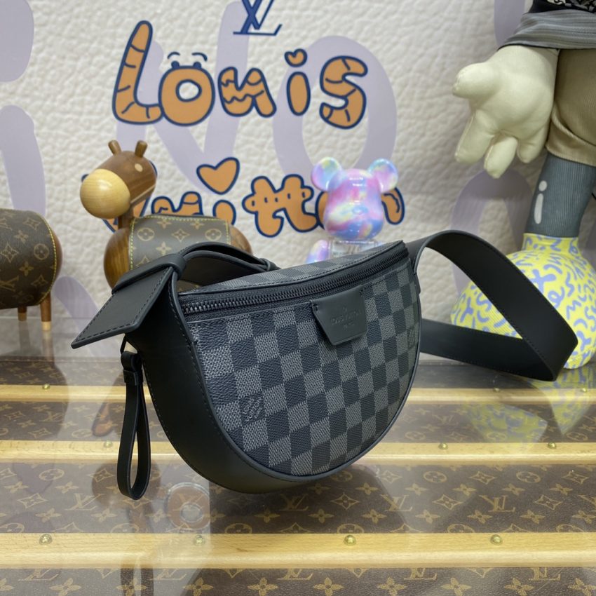 Replica Louis Vuitton Moon Crossbody Black Grid - authentic-look luxury purse replica