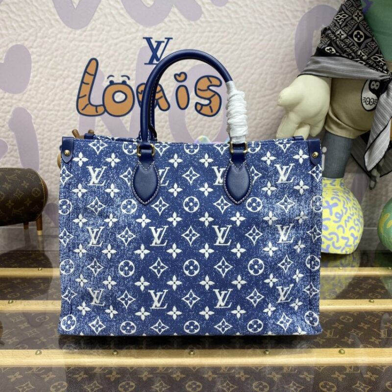 Replica LV OnTheGo Blue Denim - high-quality designer bag clone
