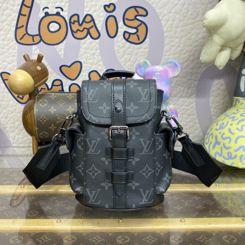 Replica Louis Vuitton Nano Christopher Backpack Black - best quality luxury bag dupe