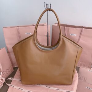 Replica Miu Miu Ivy Tote Brown - near-authentic luxury replica handbag
