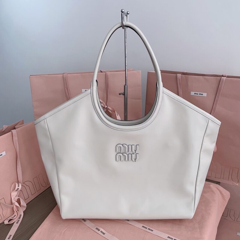 Replica Miu Miu Ivy Tote White - high-quality designer bag clone