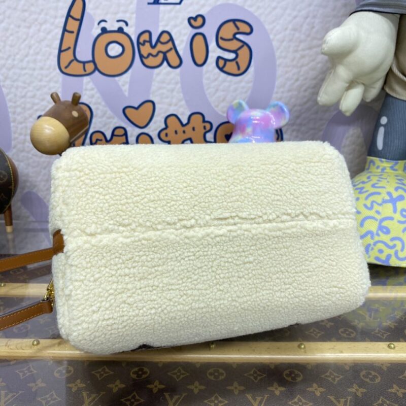 Replica Louis Vuitton Speedy Bandouliere 25 White Wool - 1:1 designer replica handbag