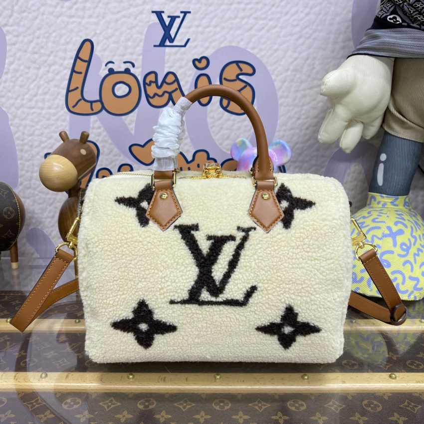 Replica Louis Vuitton Speedy Bandouliere 25 White Wool - elite superclone designer purse