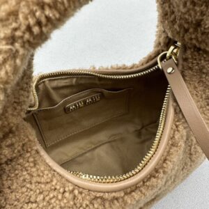 Replica Miu Miu Wander Wool Brown - premium 1:1 fake handbag model